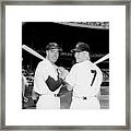 Joe Dimaggio And Mickey Mantle #1 Framed Print