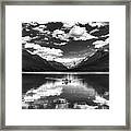 Kayaker On Bowman Lake #1 Framed Print