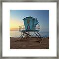 Lifeguard Tower At Sunrise #1 Framed Print