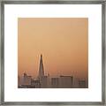London City Skyline With Shard In The Mist #1 Framed Print