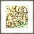 Maine Antique Map 1891 #1 Framed Print