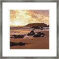 Marloes Sands Beach Sunset Pembrokeshire Coast Wales #1 Framed Print