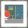 Mid Century Cat Spies Flying Saucer Framed Print