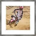 Motocross Rider Turning #1 Framed Print