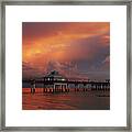 Fort Myers Beach Pier At Sunset Framed Print