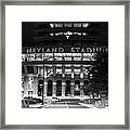 Neyland Stadium At The University Of Tennessee At Night In Black And White #1 Framed Print