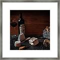 Old Maestra French Cheese And Wine Framed Print