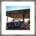 Painted Abandoned Cars On Historic Route 66 #1 Framed Print