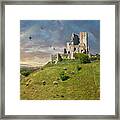 Photo Of Corfe Castle Keep , Dorset England Framed Print