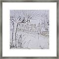 Pond Before A Town #2 Framed Print