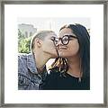 Portrait Of Young Lesbian Couple #1 Framed Print