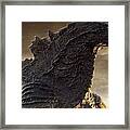 Rubino Godzilla Black Gold Framed Print