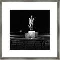 Spartan Statue At Night On The Campus Of Michigan State University In East Lansing Michigan #1 Framed Print
