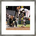 Starling Marte And Buster Posey Framed Print