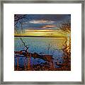 Sunset Over Lake Framed By Treessunset Over Lake Framed By Trees Framed Print