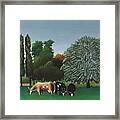 The Banks Of The Oise By Henri Rousseau Framed Print