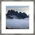 Mountain Peaks Above The Clouds Framed Print