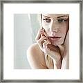 Upset Young Woman #1 Framed Print