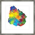 Uruguay Watercolor Map #1 Framed Print