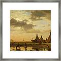 View Of Chimney Rock, Ohalilah Sioux Village In The Foreground #1 Framed Print