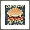 Vintage Screen Printed Burger Poster #1 Framed Print