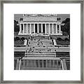 Washington Dc Memorials Aerial Bw #1 Framed Print