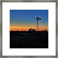 Blue Hour Windmill Silhouette Framed Print