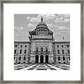 Rhode Island State Capitol Building In Black And White Framed Print