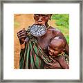 Portrait Of Woman From Mursi Tribe, Ethiopia, Africa Framed Print