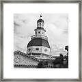 Maryland State Capitol Building In Annapolis Maryland In Black And White #17 Framed Print