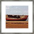 18/07/13 Morecambe. Boat On The Shore. Framed Print