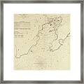 1854 Gloucester Harbor Historical Map Gloucester Massachusetts Sepia Framed Print