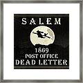 1869 Salem - Dead Letter Black - Mail Art Framed Print