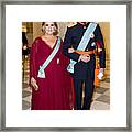 Crown Prince Frederik Of Denmark Holds Gala Banquet At Christiansborg Palace #19 Framed Print