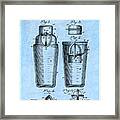 1913 Cocktail Shaker Light Blue Patent Print Framed Print