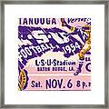 1954 Lsu Football Ticket Art Framed Print