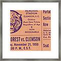 1959 Clemson Vs. Wake Forest Framed Print