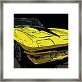 1967 Chevy Corvette Convertible Yellow Digital Drawing Framed Print
