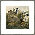 A Royal Party Admiring The Sunset Atop The Hesselberg Mountain Framed Print