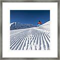 Austria, Salzburg, Mid Adult Man Skiing In Mountain Of Altenmarkt Zauchensee #2 Framed Print