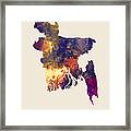 Bangladesh Watercolor Map #2 Framed Print