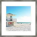 Beautiful Clearwater Beach With White Sand In Florida Usa Framed Print