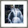 Cascade Of Two Large Waterfalls On The Small River Jedlova Framed Print