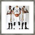 Demarcus Cousins, Jrue Holiday, And Anthony Davis #2 Framed Print