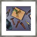 Father's Day Or Masculine Birthday Theme Flatlay Background. #2 Framed Print