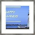Happy Holidays From Goat Island Lighthouse Framed Print