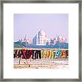 Taj Mahal / Laundry Framed Print