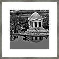 Jefferson Memorial Aerial Bw #3 Framed Print