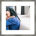 Mid Adult Woman In Isolation At Home During Covid-19 #2 Framed Print