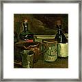 Still Life With Bottles And Earthenware #2 Framed Print